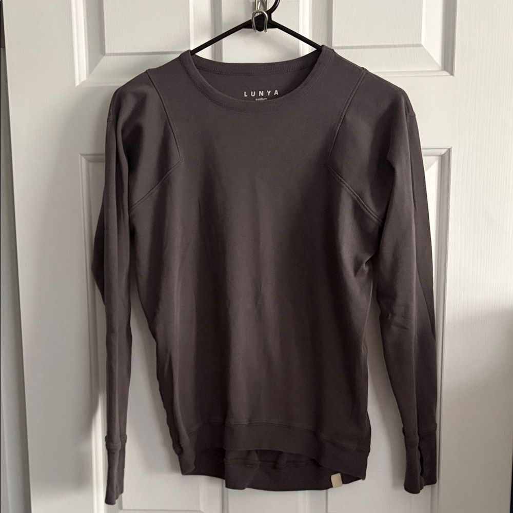 Lunya Women’s Pima Cotton Long Sleeve Loungewear Cozy Top Size M